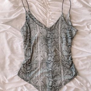 Gray Snakeskin Bodysuit